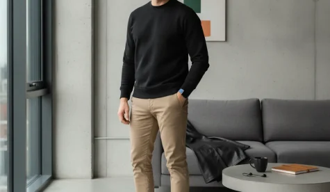 Clean modern lifestyle, confident masculine mood, crisp natural
